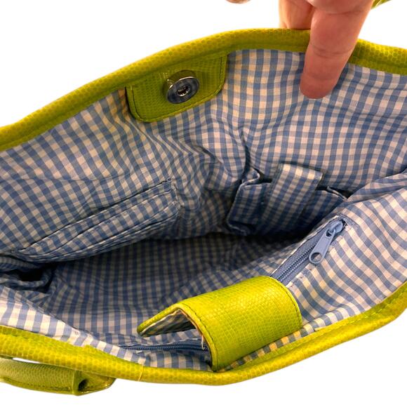 RARE Vintage 70s Womens Handbag Cats Spring Green Floral New Flawed Read Below - Picture 7 of 10